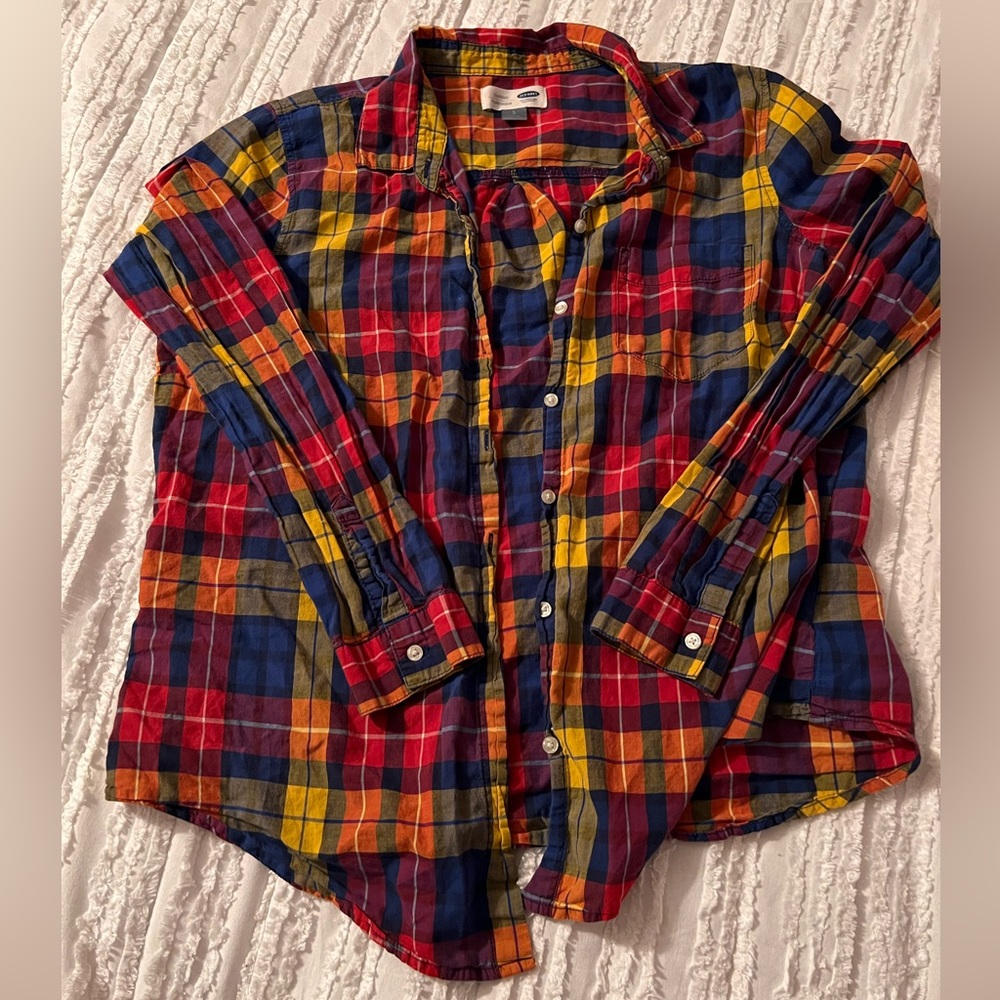 Old navy button up multicolored size L